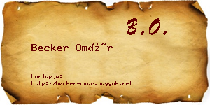 Becker Omár névjegykártya